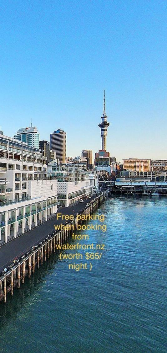 Waterfront Seaview Hotel Apartment - Same Building Block As Auckland Hilton Exterior foto